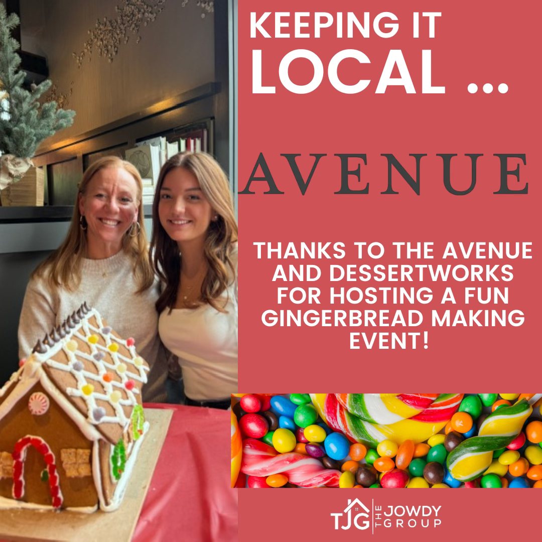 Local real estate agents celebrating a gingerbread house decorating event hosted by Avenue and Dessert Works in Westwood